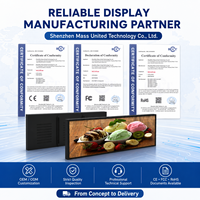 Pantalla Publicitaria Digital 4K con Barra Extensible, Monitor de Estante para Comercios de 23.6 Pulgadas con Alto Brillo, Tira de Monitor Integrada con CMS para Compras