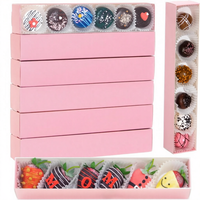 Boîtes à fraises 12x2,2x2 pouces Fenêtre transparente Revêtement UV Laminage mat Style tiroir pour macaron Chocolat Truffe Biscuit Pâtisserie