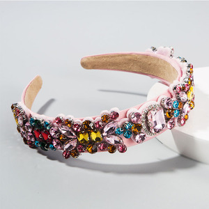 European and American Hair Band Headdress Wild Go Out Baroque Inlaid Color Rhinestone <strong>Ladies</strong> <strong>Headband</strong> / Hairband Women Girl <strong>Lady</strong> - Product Image 4