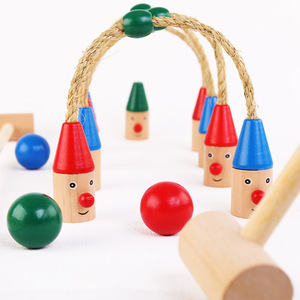 Syh1474 Ensemble <span class=keywords><strong>de</strong></span> <span class=keywords><strong>croquet</strong></span> extérieur pour 4 joueurs pour adultes et enfants Maillets et balles en bois pour des jeux amusants en famille dans l'arrière-cour - Product Image 6