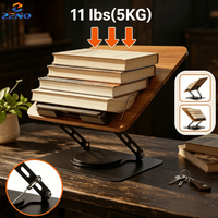 Support pour ordinateur portable Zeno 16 pouces, pliable et réglable, support pour livre réglable, support pour ordinateur portable avec base rotative à 360°, support pour tablette