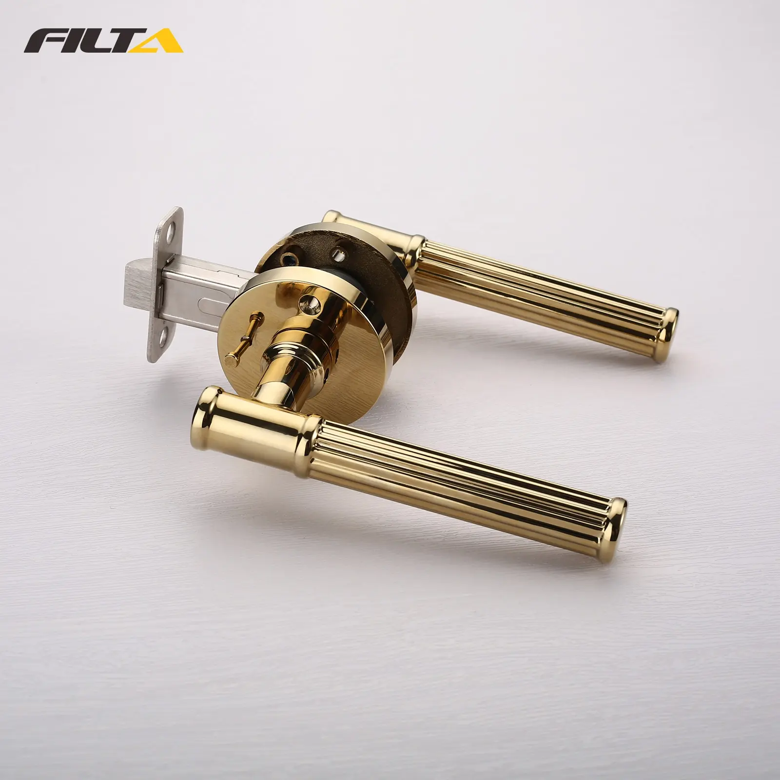 Premium Quality Golden Passage Privacy Door Handle Lock Set for Exclusive Interior Designs