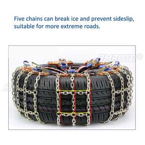 Cadenas de Nieve y Hielo Universales de Acero para Ruedas de Camiones y Automóviles, Cinturón Antideslizante para Invierno, Cadenas para Ruedas de Vehículos SUV, Seguridad en Carreteras de Barro - Product Image 4