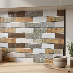 Azulejos de Pared de Porcelana Modernos para Exteriores, Efecto Piedra Arenisca, Acabado Brillante, 300x600mm, Cerámica de la Fábrica Vistaar, India - Product Image 6