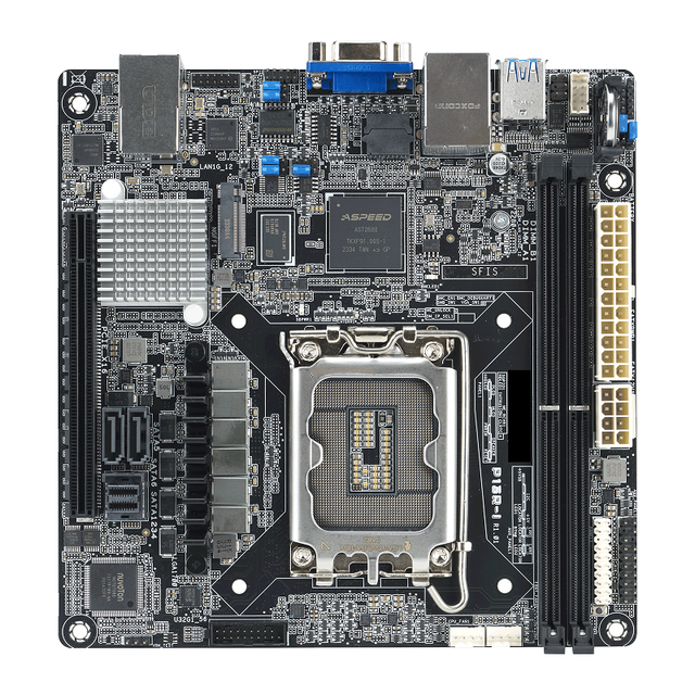 P13R-I Mini-ITX Server Motherboard with Single Intel C262 Socket LGA 1700,DDR5 Support