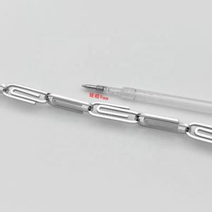 टाइटेनियम स्टील ज्यामितीय कंगन रेट्रो फैशन हाथ की अंगूठी पुरुषों और महिलाओं कागज क्लिप सरल व्यक्तित्व DMB 502 - Product Image 2