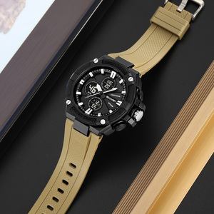 SKMEI 2604 Orologio alla Moda con Doppio Fuso Orario e Conto alla Rovescia, Display LED, Impermeabile 5ATM, Multifunzione Analogico-Digitale per Uomo - Product Image 3
