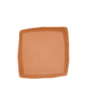 Piatto quadrato piatto in terracotta 21x21 cm per servire piatti da portata - Product Image 1