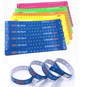 Adjustable Activity Vinyl Wristband Custom Logo Party Events Festival PVC Vinyl Wristband