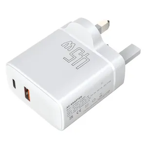 شاحن حائطي سريع للشحن من Lvxiangyuan كمبيوتر محمول ذكي هاتف محمول QC 3.0 Pd 45W Usb Type C Usbc Multi 2 مع منافذ مهايئ للسفر