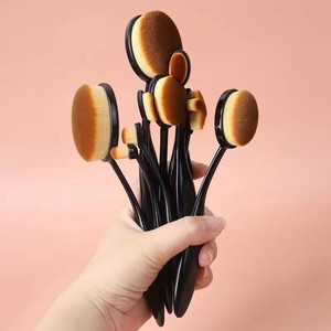 10-Piece Makeup <b>Brush</b> Set <b>Round</b> Synthetic Hair Foundation <b>Brush</b> Portable With Detachable BB Cream <b>Brush</b> Size 4 - Product Image 1