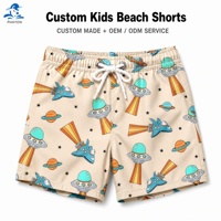 Shorts de plage unisexes pour enfants Phayon, imprimé spatial, UPF 50, séchage rapide, respirant, 120g polyester élasthanne, taille élastique avec cordon de serrage