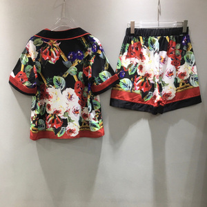 Women Premium Designer Floral Blouse Tie Waist Shirt Elegant Summer Top Lightweight - Product Image 4