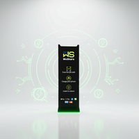 Kiosque de recharge partagée multi-paiements avec sorties USB/Type-C – Support commercial WeShare pour chargeur de téléphone et présentoir
