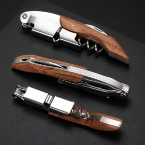 Tire-bouchon décapsuleur en acier inoxydable avec logo personnalisé et manche en bois <span class=keywords><strong>de</strong></span> rose – Cadeau promotionnel pour mariages et événements - Product Image 4