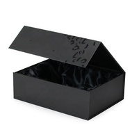 Coffret Cadeau de Luxe Personnalisé avec Insert Magnétique Noir Doublé de Satin pour Emballage Intérieur