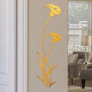 Sticker mural 3D en acrylique effet miroir Morning Glory - Décoration florale auto-adhésive pour salon, chambre et bureau - Product Image 4