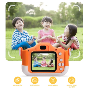 Kamera Selfie Anak-anak Hadiah Ulang Tahun Natal untuk Anak Perempuan Usia 3-10 HD Anak Kamera Video Digital Balita Kartun Kamera Silikon Mainan - Product Image 3