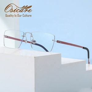 Occhiali di Alta Qualità in Titanio Senza Montatura con Lenti Anti Luce Blu, Occhiali da Vista di Design Anti-Blu, Montature Ottiche di Marca - Product Image 1