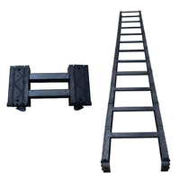 Échelle pliante télescopique en aluminium portable, mécanisme de rétraction à une touche, 10 pieds, échelle tactique légère, multi-usages
