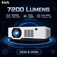 Projecteur laser haute luminosité 7200 lumens WUXGA 3LCD avec déplacement de l'objectif pour églises, auditoriums et éducation