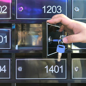 Boîte aux lettres en métal personnalisée pour appartement, unité de numérotation de bâtiment, armoire de présentation, casier à <span class=keywords><strong>colis</strong></span> avec serrure pour usage résidentiel et commercial - Product Image 4