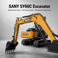 Excavatrice Sany SY60C d'occasion vérifiée, faible nombre d'heures de travail, peinture d'origine, pelle sur chenilles, machine d'excavation Sany