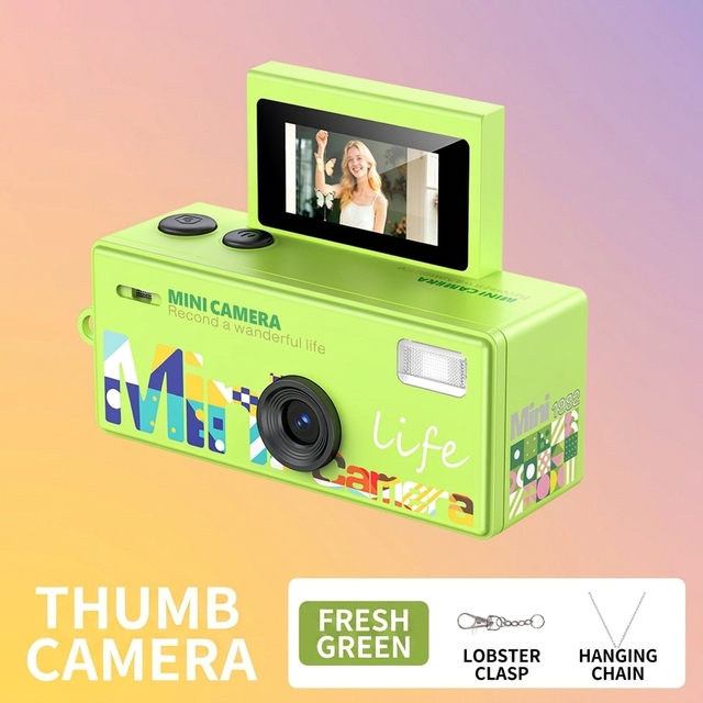 WA07 HD Video Recording Mini Travel Camera Point & Shoot Easy to Use One Button Operation 0.9 Inch Display USB 2.0 Gift