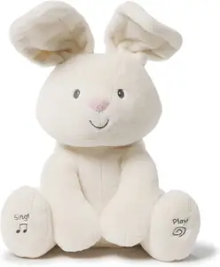 Bebek Flora tavşan animasyonlu peluş doldurulmuş hayvan oyuncak bebek kız ve erkek, krem, 12 "stilleri değişebilir