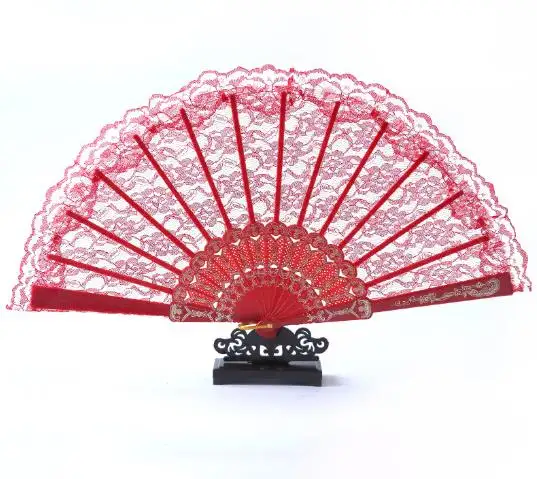 BSBH Wholesale Multicolor Lace Hand Fan For Wedding Party Bridal Handheld Dancing Fans