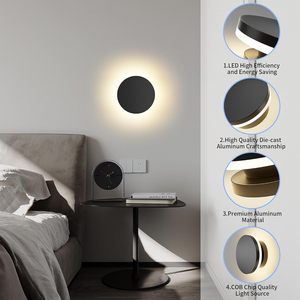 Applique murale moderne <span class=keywords><strong>d</strong></span>'extérieur, noire, ronde, étanche, à LED, lampe solaire Eclipse pour patio, véranda, <span class=keywords><strong>porte</strong></span> <span class=keywords><strong>d</strong></span>'<span class=keywords><strong>entrée</strong></span> - Product Image 3