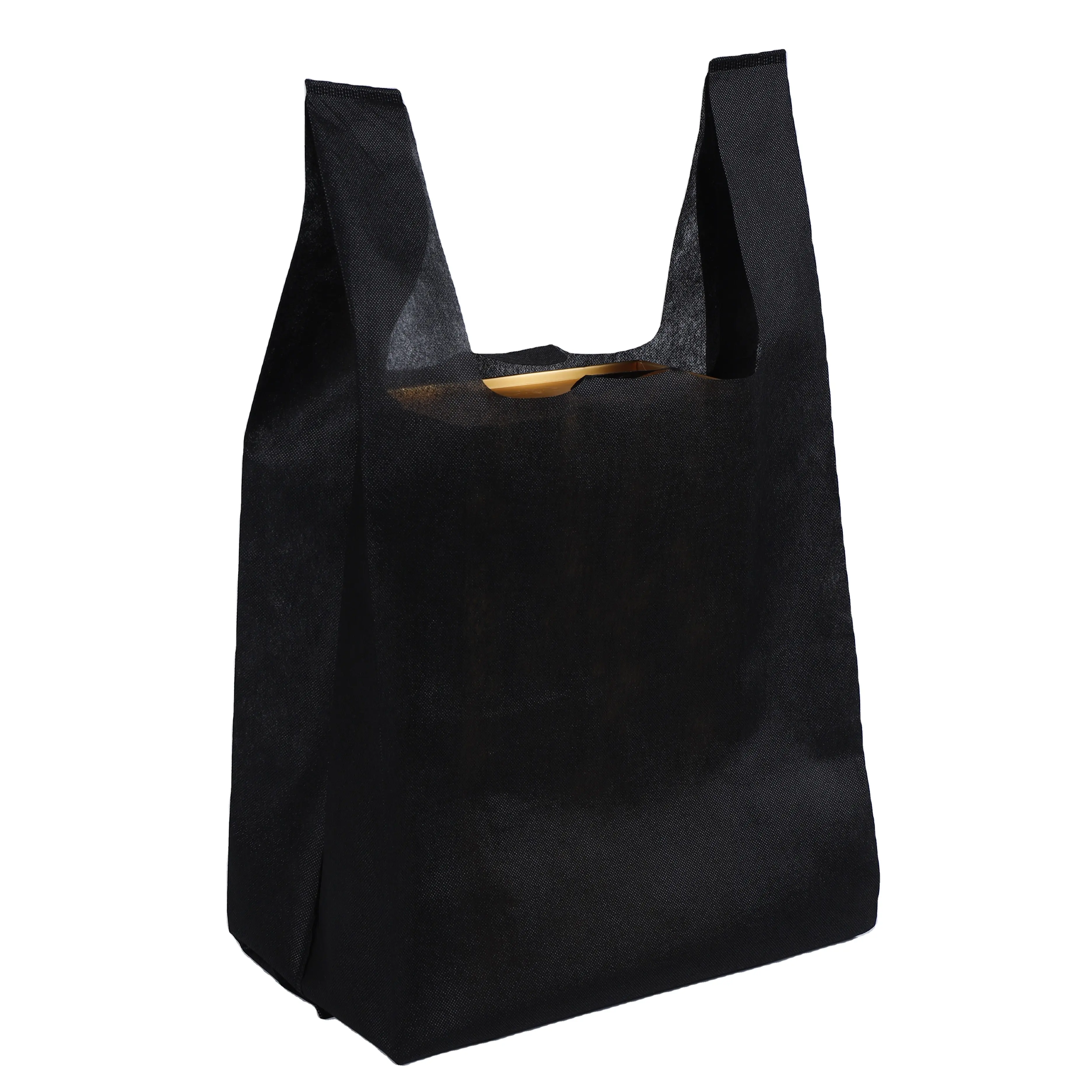 Borsa per t-shirt in tessuto Non tessuto Yilin con logo personalizzato borsa per la spesa riutilizzabile e pieghevole di alta qualità ed eco vest Bag