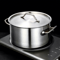 Casserole à double poignée en acier inoxydable, style occidental, antiadhésive, fond multicouche composite, pour cuisson du lait et autres préparations culinaires