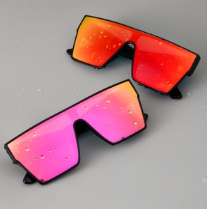 Finewell 21041 Unisex Fashion Trend <b>Square</b> Oversized <b>Sunglasses</b> 2024 Vintage Purple UV400 Mirror - Product Image 1