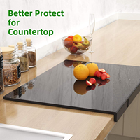 Planche à découper en acrylique transparent noir avec rebord de comptoir, sans BPA, acrylique de qualité alimentaire, 60 % plus épais, durable, facile à nettoyer, 1 pièce
