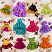 Gaun Pesta Anak Perempuan MQATZ Pink Flower Girl Dress Bahan Tulle Beraplikasi Renda, Gaun Putri untuk Pesta Ulang Tahun, Usia 3-6-10 Tahun, ODM