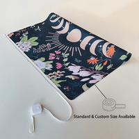 Tapis de mahjong antidérapant avec base en caoutchouc, surface en tissu doux, réduction du bruit, pliable, avec sac de transport pour les tuiles de mahjong