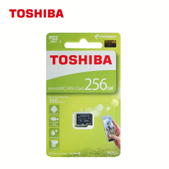 Prix usine TOP qualité haute vitesse Toshiba Original Micro TF carte SD M203 256GB U1 lire 100 Mo/s Class10 carte mémoire