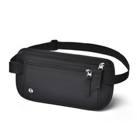 Sac banane en nylon pour sports de plein air, pochette de poitrine discrète, pochette de rangement pour documents et monnaie, porte-passeport avec blocage RFID