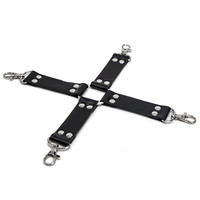 Bracelets SM en cuir réglables Kit de bondage Menottes croisées Contraintes BDSM pour couple
