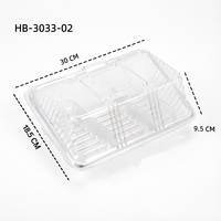 Boîte transparente à charnière en plastique pour gâteaux, sandwichs, sushis, salades, salades de fruits