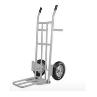 Chariot pliable 4-en-1 robuste de 1000 lb de capacité 10 \ "plate-forme de brouette de camion de main en aluminium solide en caoutchouc pour entrepôt