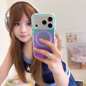 Fashion Neon color Magnetic Mobile Phone <b>Case</b> For iPhone 17 16 15 Pro Max Laser Gradation IMD Colorful Matte Frosted Back Cover - Product Image 3