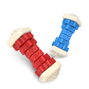 Neutral Products Dog Chew <b>Dumbbell</b> Toy Red And Blue Small Size Teeth Cleaning Pet Chew Toys - Product Image 2