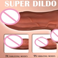 Vibrateur réaliste en silicone épais et volumineux avec 7 modes de vitesse, télécommande sans fil souple, vibrateur réaliste