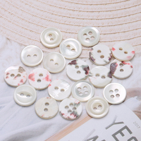 Boutons de coquillage blanc-Flatback, décoré de perles, 2 trous, pour chemises formelles pour hommes