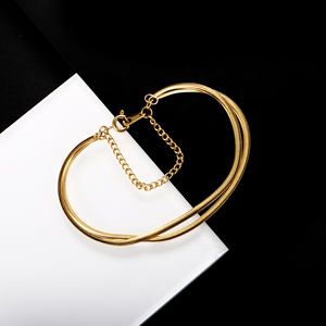 2023 Großhandel Minimalist 18 Karat vergoldet Basic wasserdichte Schlangen kette mehr schichtig Modeschmuck Armbänder Kunden spezifische Armbänder - Product Image 4