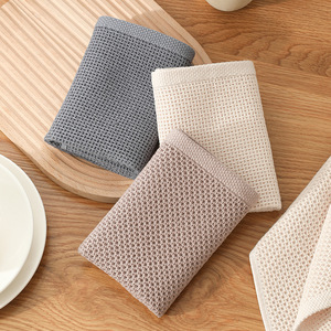 Cleaning <b>Cloths</b> Cotton Square Kitchen Towels <b>Absorbent</b> Breathable Non Stick Dishcloths Honeycomb Pattern Solid Color Pots And - Product Image 1