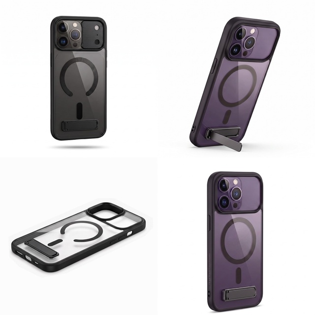 Rugged High Quality Ultra Thin Magnetic Kickstand Phone Case For iPhone 11 12 13 Mini 14 15 16 17 Pro Max Custom Phone Case