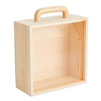 Wood Craft Shadow Boxes Geschenk boxen aus Holz mit Griff Holz Transparenter Acryl-Schiebe deckel